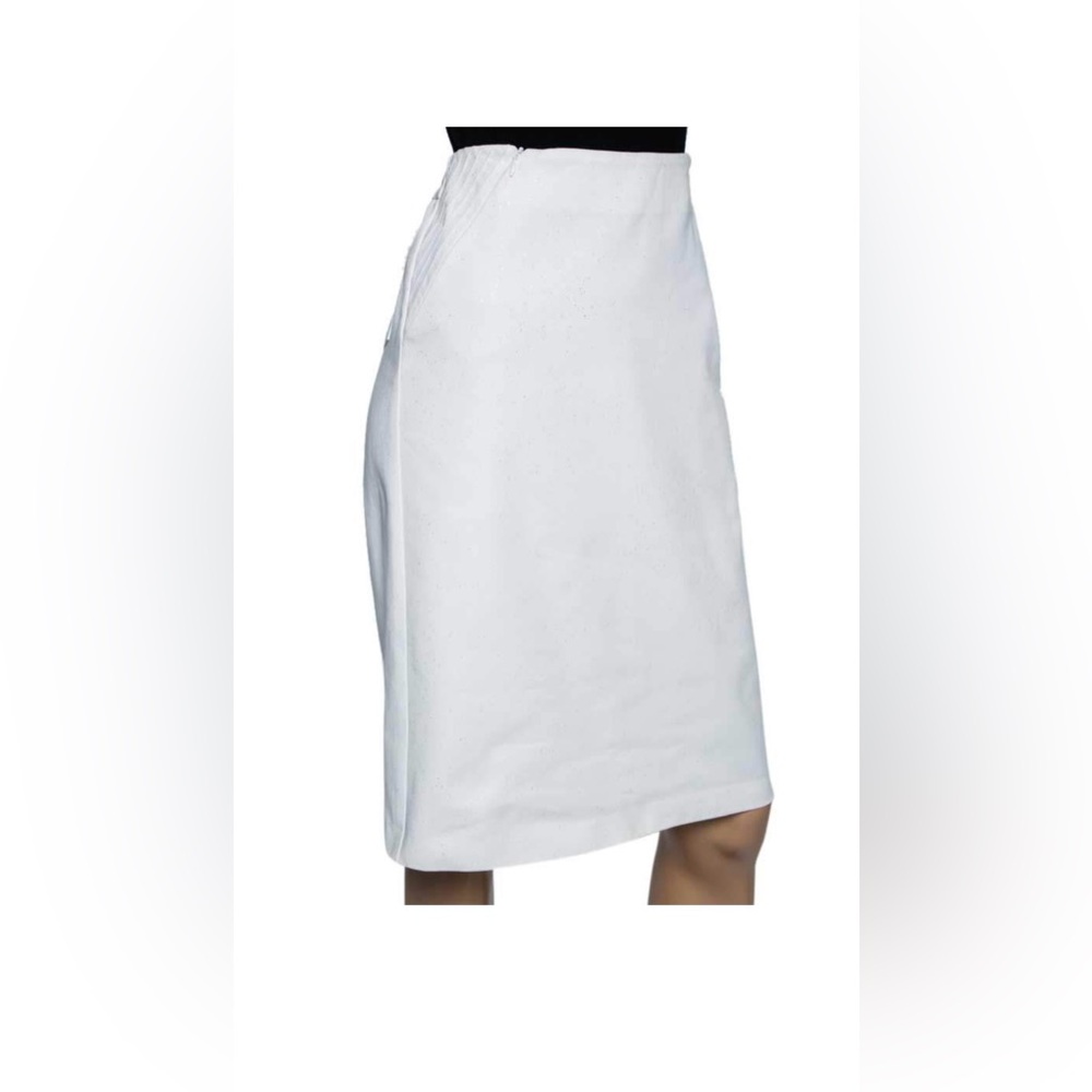 JOSEPH Cream Glittered Cotton Knee Length Skirt Size Medium